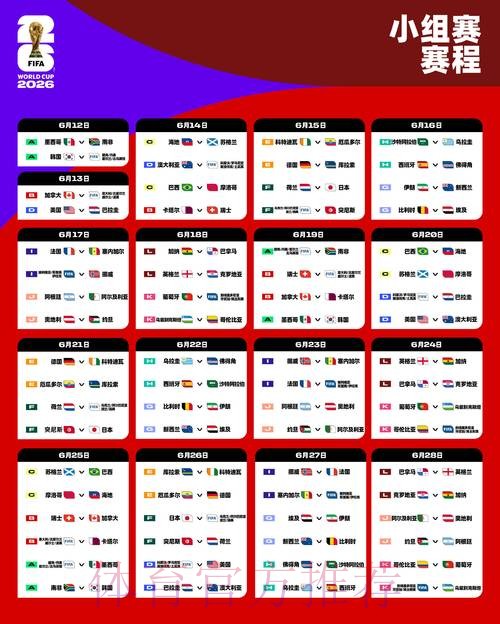 2026世界杯小组赛赛程中国时间高清直播怎么查